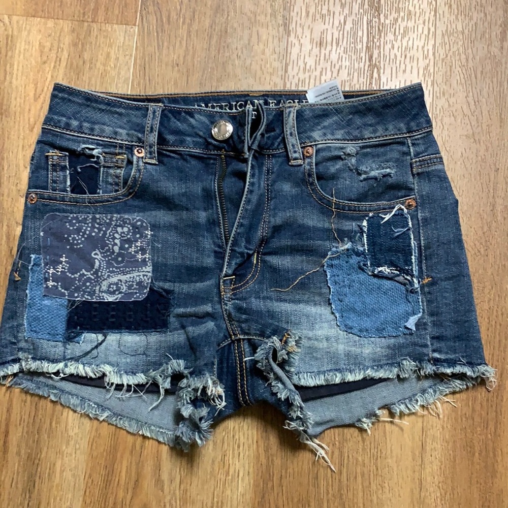 AE denim shorts